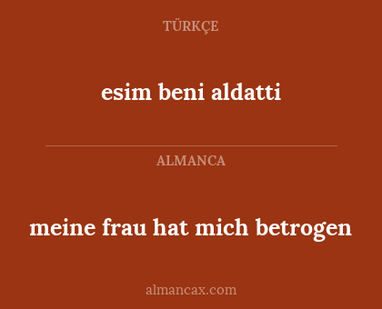 meine frau hat mich betrogen - esim beni aldatti