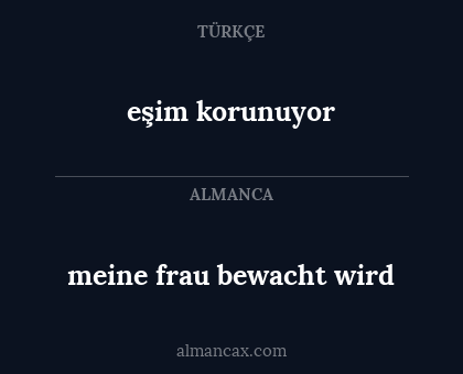 eşim korunuyor - meine frau bewacht wird
