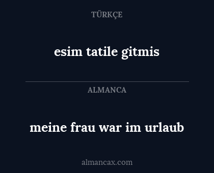 meine frau war im urlaub - esim tatile gitmis