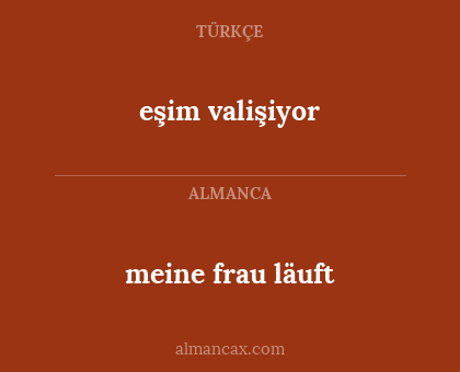 meine frau läuft - eşim valişiyor
