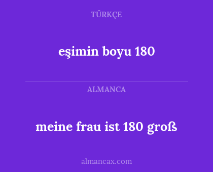 meine frau ist 180 groß - eşimin boyu 180