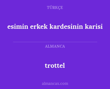esimin erkek kardesinin karisi - trottel
