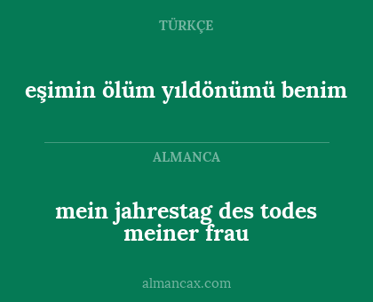 eşimin ölüm yıldönümü benim - mein jahrestag des todes meiner frau