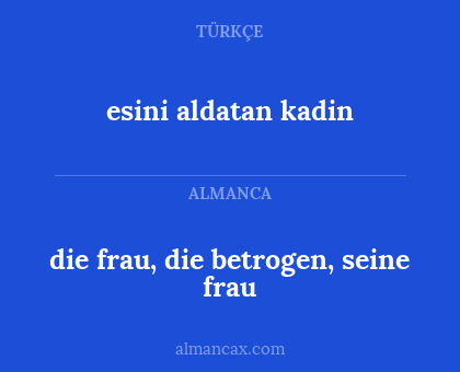 die frau, die betrogen, seine frau - esini aldatan kadin
