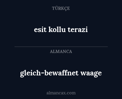 esit kollu terazi - gleich-bewaffnet waage