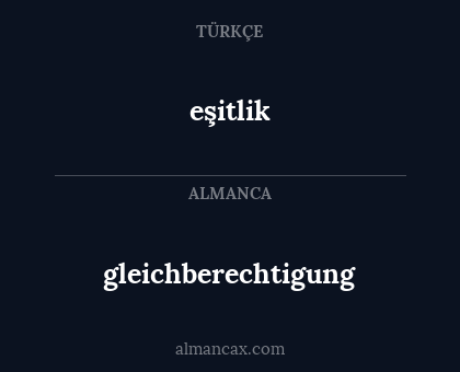 eşitlik - gleichberechtigung