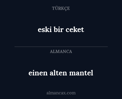 eski bir ceket - einen alten mantel