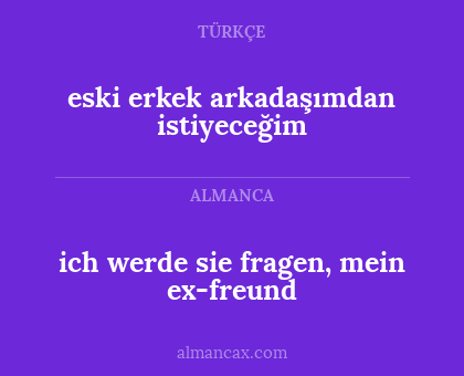 eski erkek arkadaşımdan istiyeceğim - ich werde sie fragen, mein ex-freund