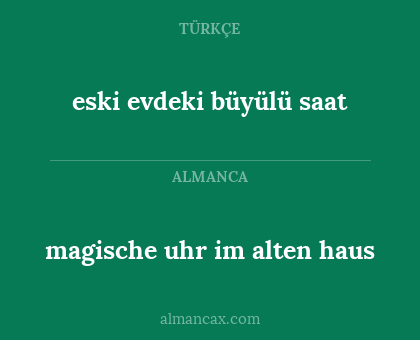 magische uhr im alten haus - eski evdeki büyülü saat