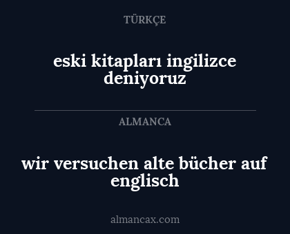 wir versuchen alte bücher auf englisch - eski kitapları ingilizce deniyoruz