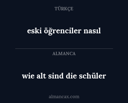 eski öğrenciler nasıl - wie alt sind die schüler
