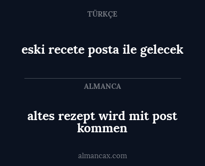 eski recete posta ile gelecek - altes rezept wird mit post kommen