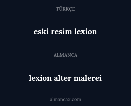 lexion alter malerei - eski resim lexion