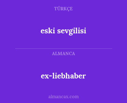 ex-liebhaber - eski sevgilisi
