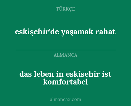 eskişehir'de yaşamak rahat - das leben in eskisehir ist komfortabel