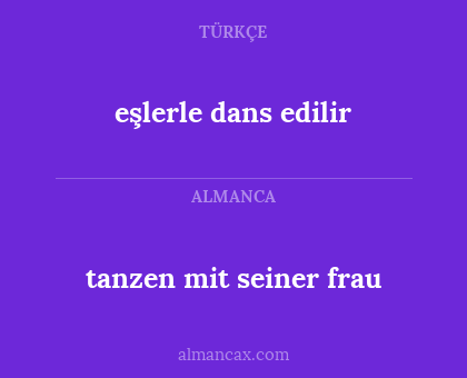 eşlerle dans edilir - tanzen mit seiner frau