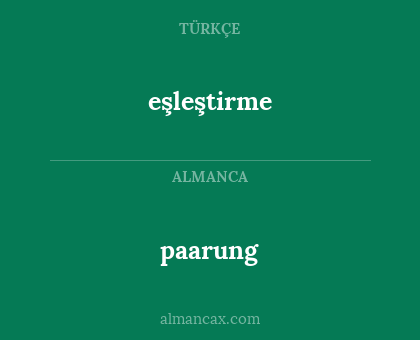 eşleştirme - paarung