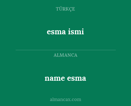esma ismi - name esma