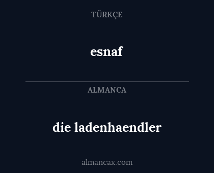 esnaf - die  ladenhaendler