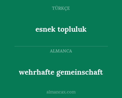 esnek topluluk - wehrhafte gemeinschaft