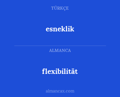 esneklik - flexibilität
