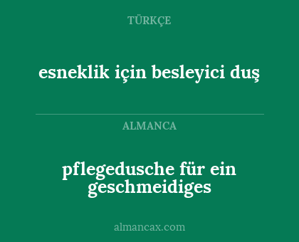 esneklik için besleyici duş - pflegedusche für ein geschmeidiges