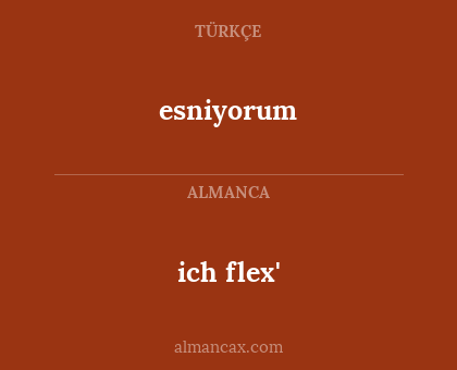ich flex' - esniyorum