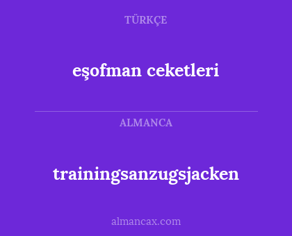 trainingsanzugsjacken - eşofman ceketleri