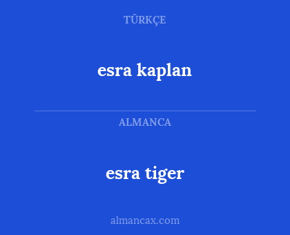 esra tiger - esra kaplan