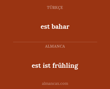 est bahar - est ist frühling