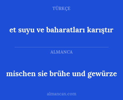 mischen sie brühe und gewürze - et suyu ve baharatları karıştır