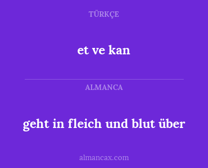 et ve kan - geht in fleich und blut über