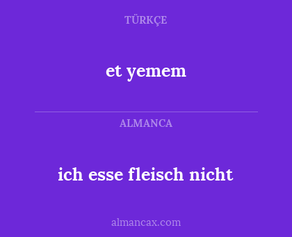et yemem - ich esse fleisch nicht