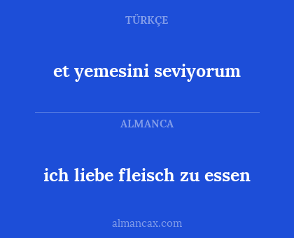 ich liebe fleisch zu essen - et yemesini seviyorum