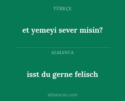 et yemeyi sever misin? - isst du gerne felisch