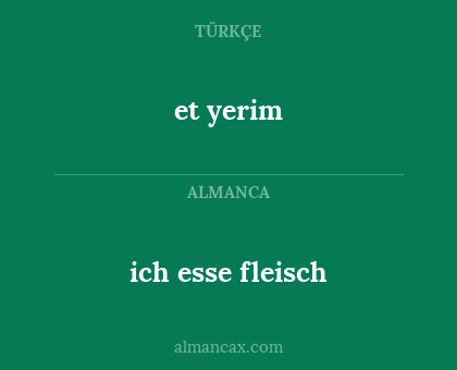 ich esse fleisch - et yerim