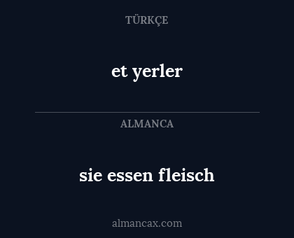 et yerler - sie essen fleisch