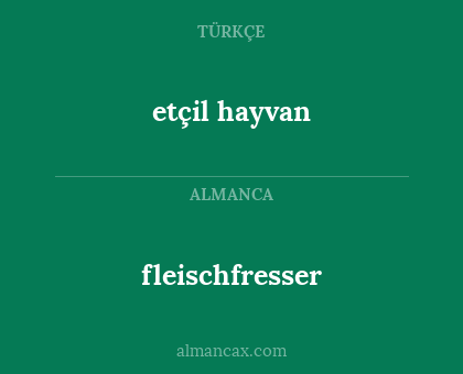 etçil hayvan - fleischfresser