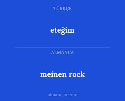 eteğim - meinen rock