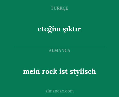 eteğim şıktır - mein rock ist stylisch