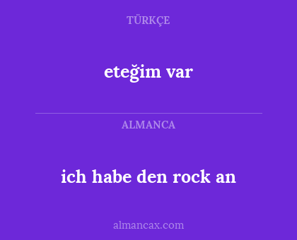 eteğim var - ich habe den rock an
