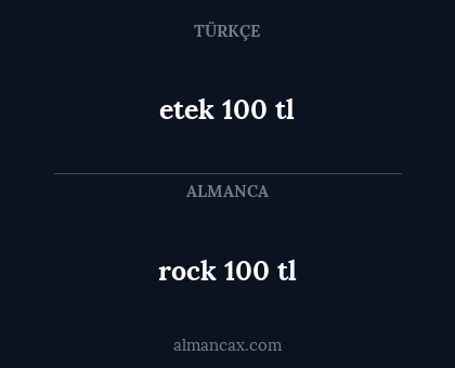 etek 100 tl - rock 100 tl
