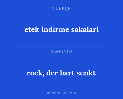 rock, der bart senkt - etek indirme sakalari