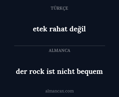 etek rahat değil - der rock ist nicht bequem
