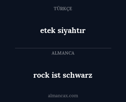 etek siyahtır - rock ist schwarz