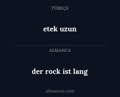 etek uzun - der rock ist lang