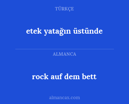 etek yatağın üstünde - rock auf dem bett