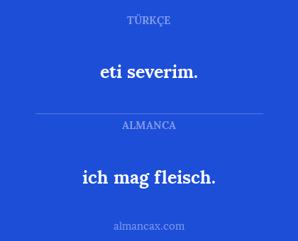 ich mag fleisch. - eti severim.