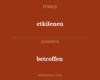 betroffen - etkilenen