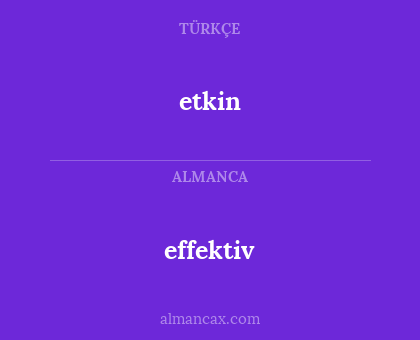 effektiv - etkin